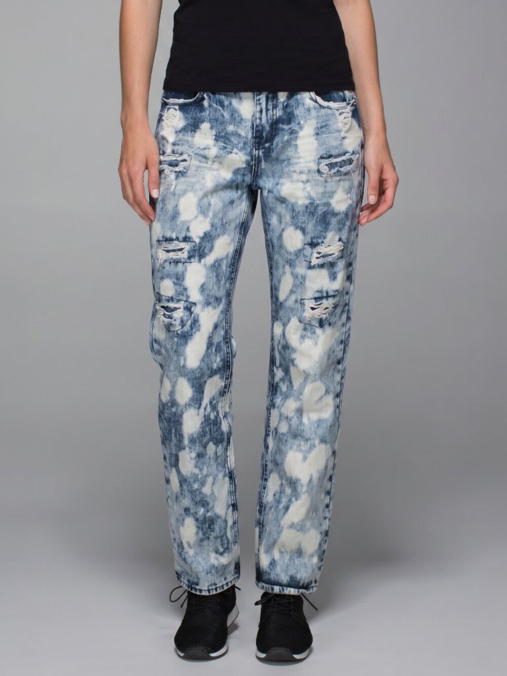 Womens Bleached Distressed Thrill Jeans